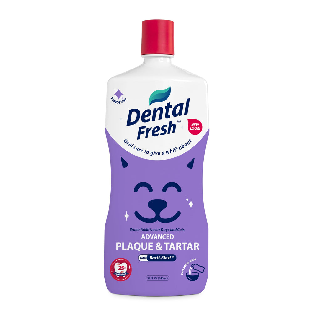 Dental Fresh flacon 32 oz montrant l'étiquette et usage facile