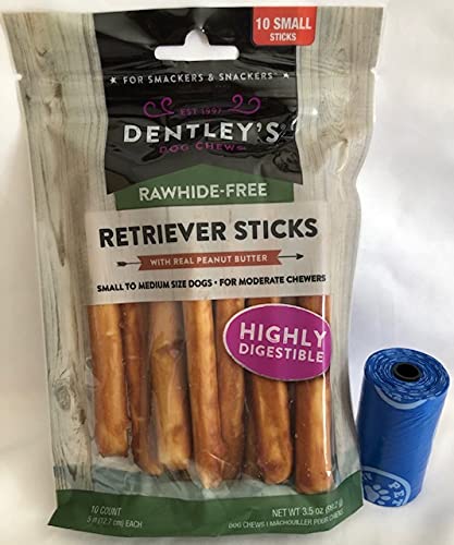 Dentley emballage avant des bâtonnets au beurre de cacahuète montrant le format 10 unités et bénéfice longue tenue