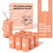 Deo Doo emballage avant montrant le lot de 108 sacs et le parfum pêche