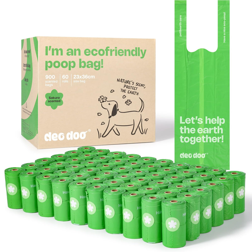 Deo Doo pack avant montrant 60 rouleaux pratique pour promenades