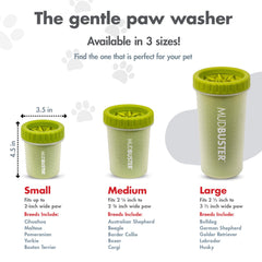 Dexas MudBuster en cours d'utilisation sur patte de chien, nettoyage rapide