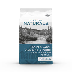 Diamond Naturals face avant du sac montrant l’étiquette et le bénéfice peau brillante