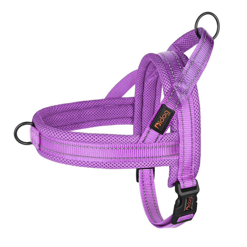 Didog harnais face avant violet montrant la coupe et maintien