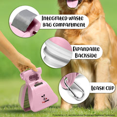 DogBuddy compartiment porte-sacs ouvert montrant rouleau de sacs inclus