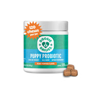 Doggie Dailies pot avant montrant l’étiquette claire et l’avantage pratique
