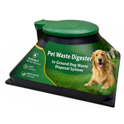 Doggie Dooley boîtier enterré noir et vert montrant discrétion et propreté
