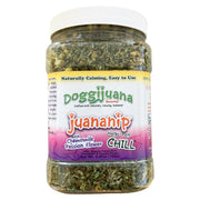 Doggijuana Juananip pot face montrant l’emballage et la praticité pour calmer