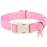 DOGWONG collier rose rayé vue avant montrant design et finition élégante