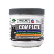 Dogzymes Complete emballage avant montrant le produit et bénéfice praticité