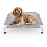Dopliv lit surélevé vu de face, confort aéré pour chien moyen