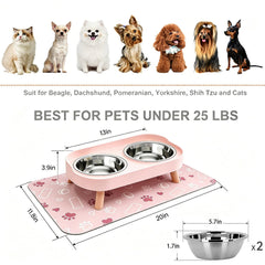 Dovcleing gamelle utilisée par un petit chien, repas confortable et stable