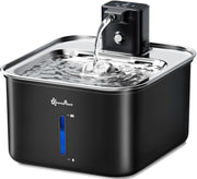 DownyPaws fontaine avant noire montrant design élégant et gain de place