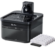 DownyPaws vue avant de la fontaine noire, design compact et élégant