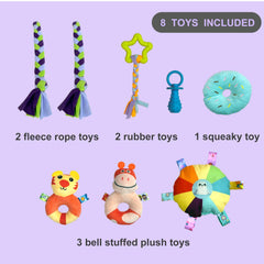 DOZZOPET gros plan sur jouets suspendus montrant textures variées