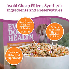 Dr. Harvey's ingrédients entiers visibles illustrant alimentation naturelle