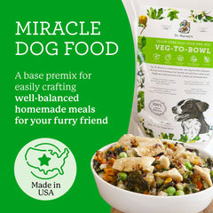 Gros plan sur la texture déshydratée Veg-to-Bowl montrant morceaux de légumes et herbes