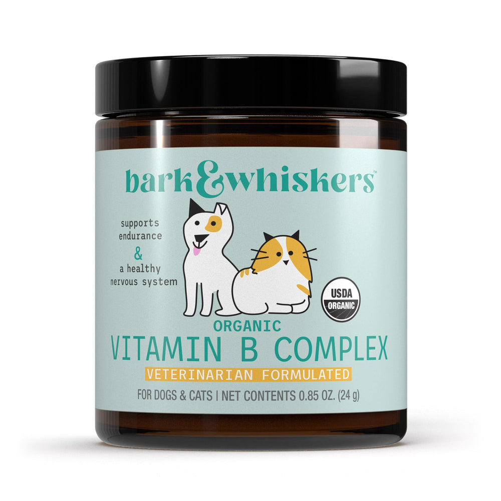 Dr. Mercola Bark & Whiskers flacon avant montrant l'emballage et l'usage pratique