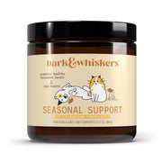 Dr. Mercola pot Bark & Whiskers face avant montrant emballage et avantage praticité