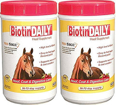 Durvet Biotin emballage avant montrant le produit et bénéfice nutritionnel pour sabots