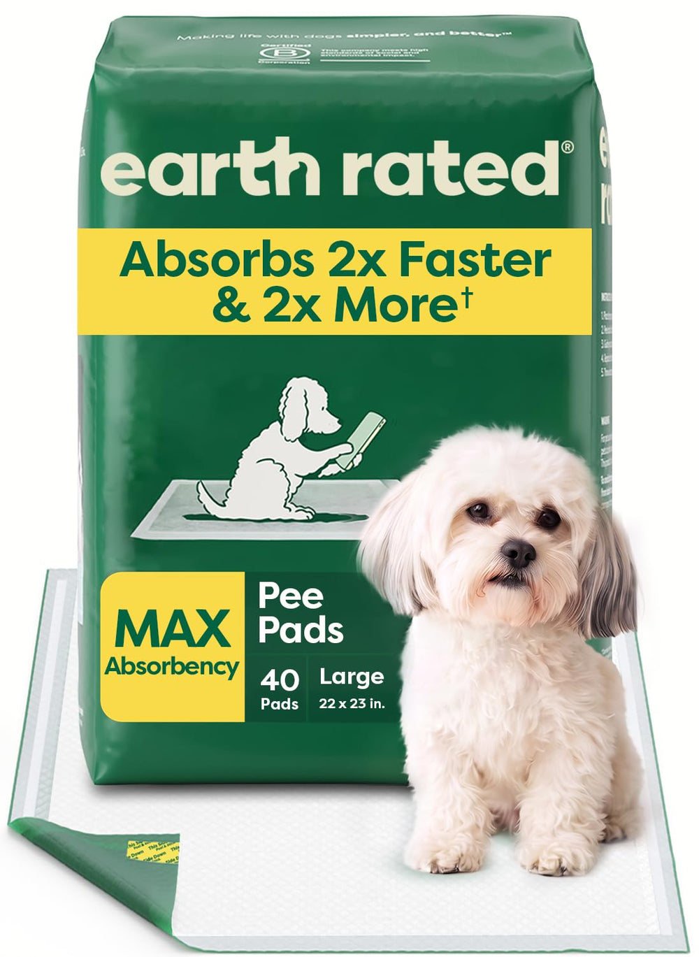 Earth Rated emballage avant montrant le paquet et la quantité, pratique pour achat