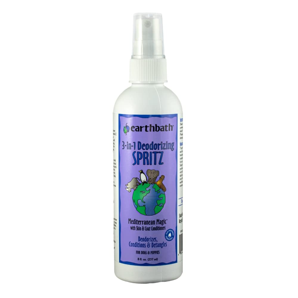 earthbath flacon avant montrant l’étiquette et le parfum romarin pour un pelage rafraîchi