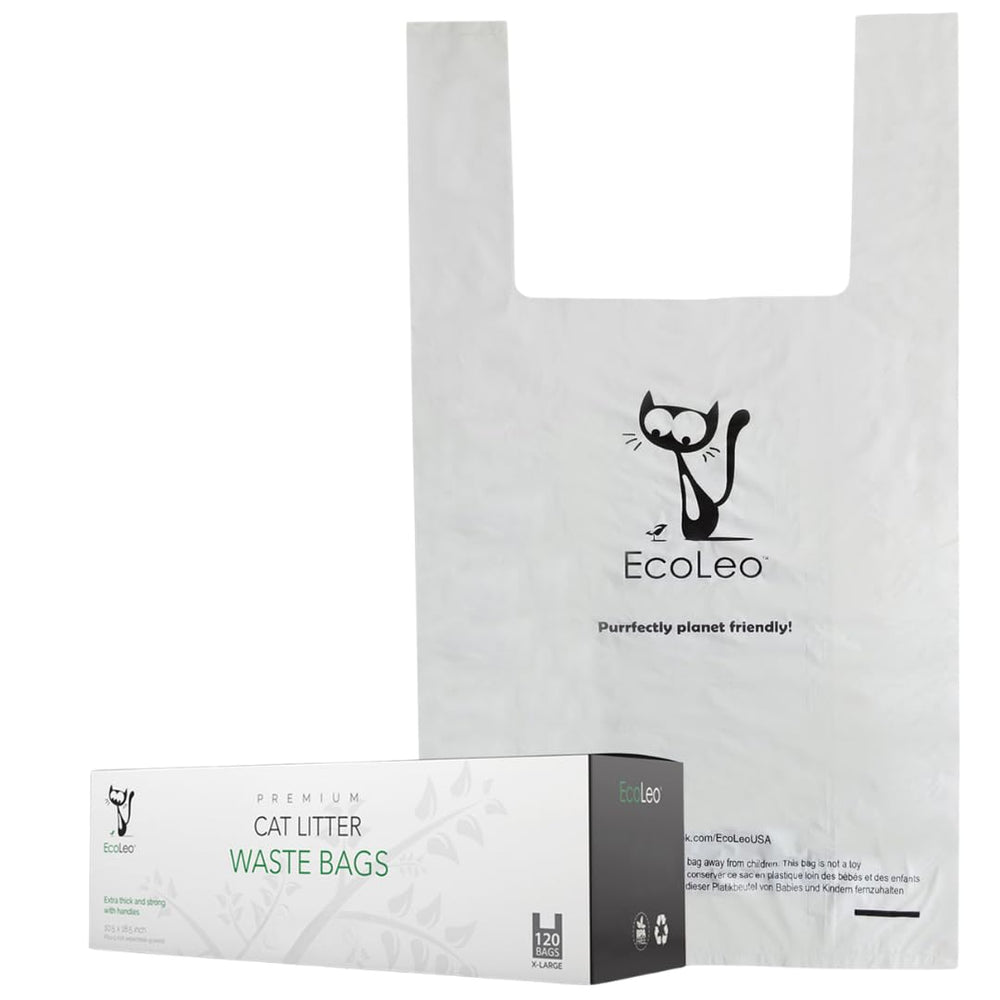 EcoLeo emballage avant montrant sacs XL et informations produit, pratique