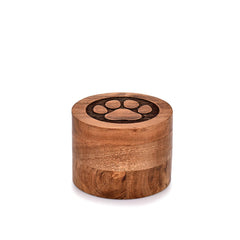 EDHAS urne en bois d'acacia vue de face, design élégant et durable