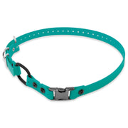 Educator collier teal face avant montrant la boucle Quick Snap et confort