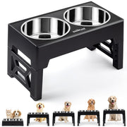 EliteField vue de face du support avec deux bols inox pour repas stable