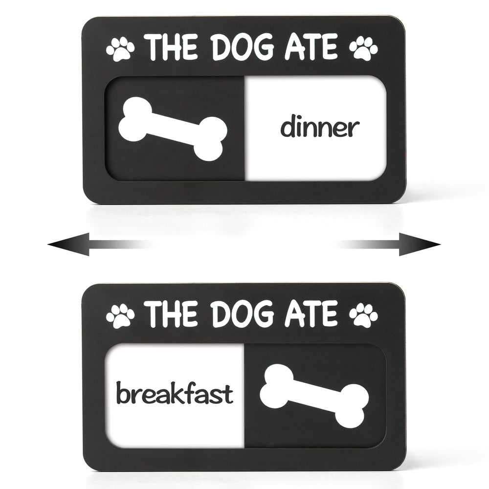 EliteSign vue avant de la plaque The Dog Ate, rappel repas visible et amusant