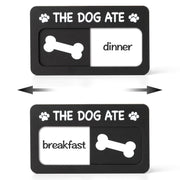 EliteSign vue avant de la plaque The Dog Ate, rappel repas visible et amusant