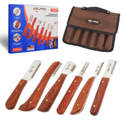 Elmax Pro pack de 6 couteaux face avant montrant l'ensemble et la finition professionnelle