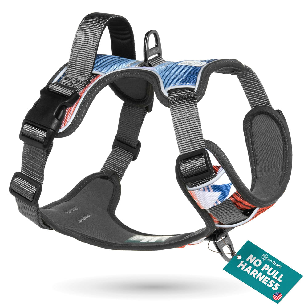 Embark Pets harnais vue avant montrant un ajustement confortable et sécurisé