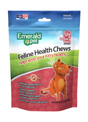 Emerald Pet emballage avant montrant chews et bénéfice support urinaire