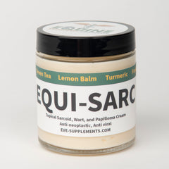 Equine Veterinary Essentials emballage avant Equi-SARC montrant flacon pratique et usage