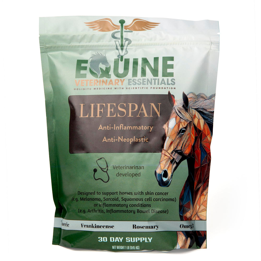 Equine Veterinary Essentials emballage Lifespan visible et bénéfice confort articulaire