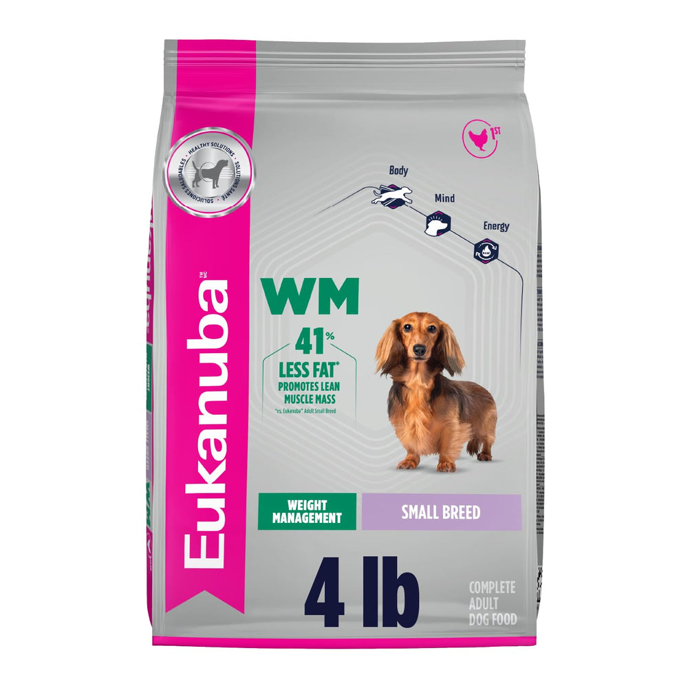 Eukanuba emballage 4 lb devant montrant avantage gestion poids