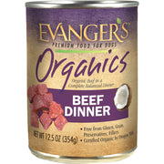 Evanger's vue avant de la conserve montrant l'emballage biologique et avantage pratique