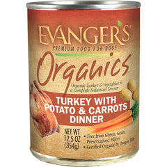 Evanger's boîte devant montrant la recette bio et appétence