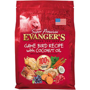 Evanger's emballage avant du sac 4.4 lb montrant la recette sans céréales et bénéfice de pureté