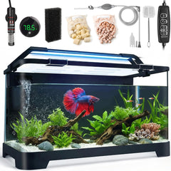 eWonLife vue frontale de l'aquarium, design compact et clair bénéfique