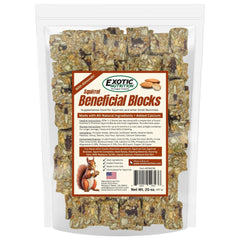 Exotic Nutrition gros plan texture du bloc avec noix visible pour mastication