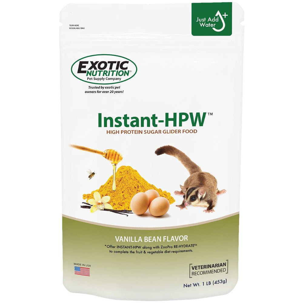 Exotic Nutrition emballage Instant-HPW vu de face montrant format 1 lb et marque
