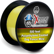 extreme dog fence bobine de 500 ft montrant la longueur et robustesse