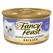 Fancy Feast boîte avant ouverture montrant le produit et l'étiquette, appétence garantie
