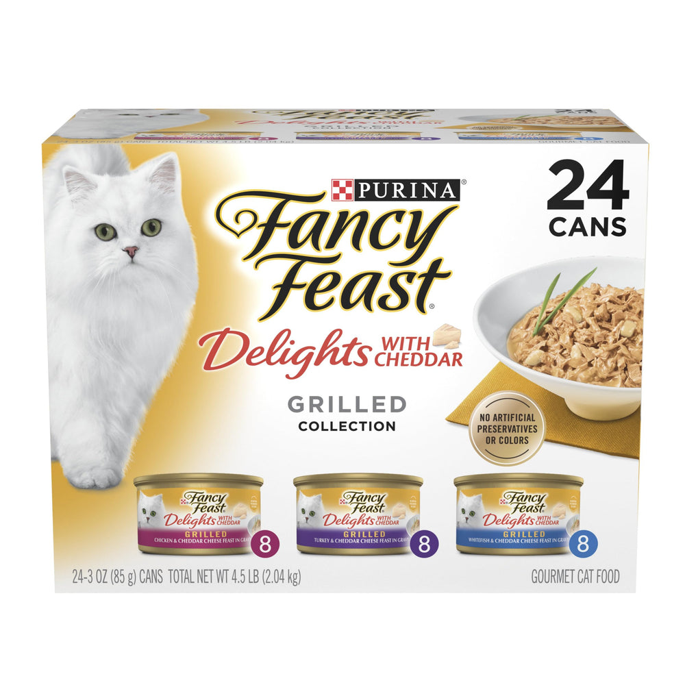 Fancy Feast avant ouverture montrant canette attrayante et praticité
