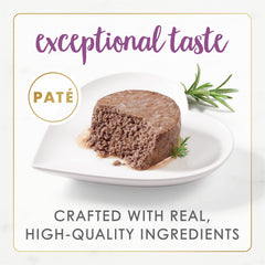 Fancy Feast gros plan sur la texture pâté appétissante facile à manger