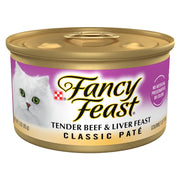 Fancy Feast boîte devant montrant l’étiquette et l’appétence