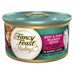 Fancy Feast boîte 85 g vue de face, attrayante pour servir