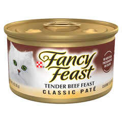 Fancy Feast boîte ouverte montrant la pâté appétissante pour stimuler l’appétit